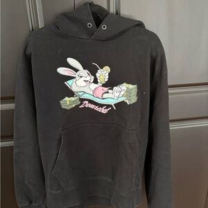Domrebel Hoodie with Cartoon Bunny Graphic